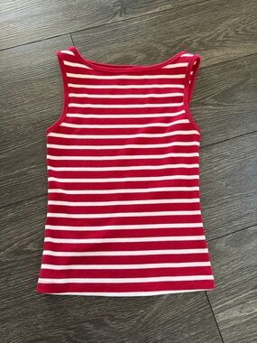 wild fable Red & White Striped Ribbed Tank Top